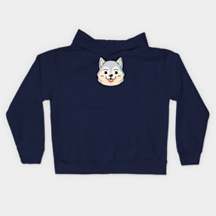 Happy Cartoon Husky Kids Hoodie